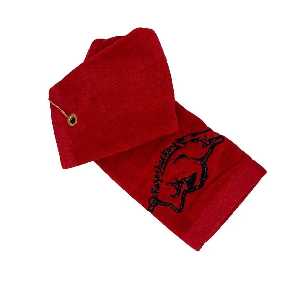 Arkansas Razorbacks‎ Embroidered Grommeted Hogs Golf Towel Brand New